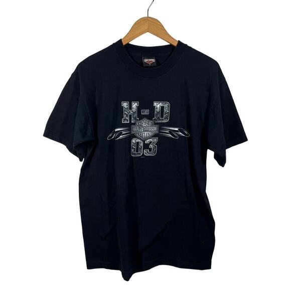 Harley Davidson T-Shirt Men L Orlando Florida Short Sleeve Black Graphic Vintage - Picture 1 of 5